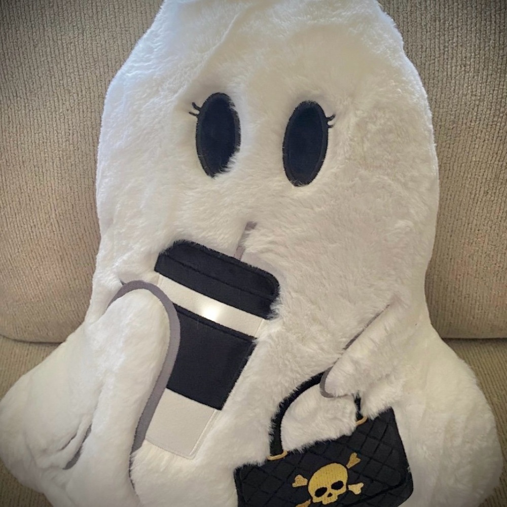 Ghost Plush pillow White and Black